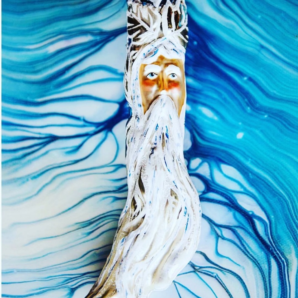 NIB Limited Edition “Grandfather Frost” Art glass sculptured Ornament.